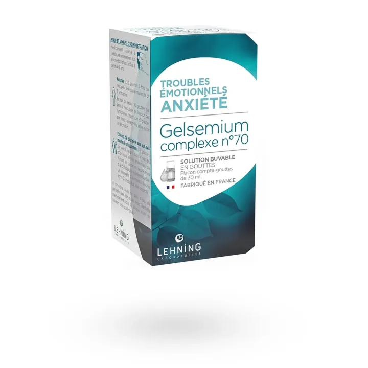 Gelsemium complexe n°70 Lehning troubles émotionnels anxiété 30 ml