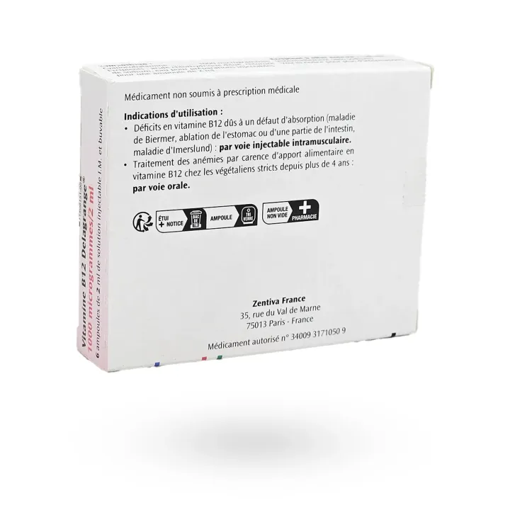 Vitamine B12 Delagrange 1000 µg/2 ml – Traitement des carences | Pharmacie en ligne