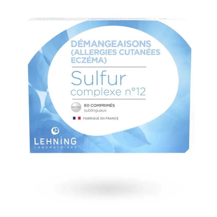Sulfur Complexe n°12 Lehning – Démangeaisons & Eczéma | 60 comprimés sublinguaux