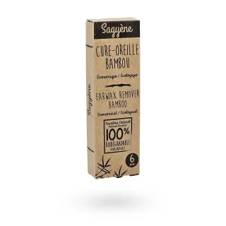 Sagyène cure-oreille bambou 100% biodégradable 6 pièces