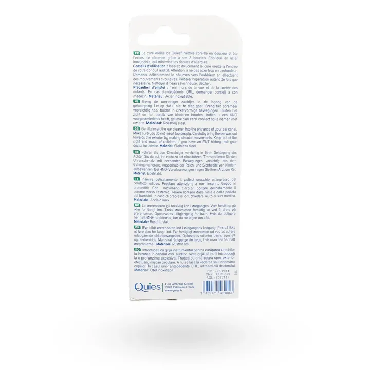 Cure-oreille Quies lavable réutilisable – Hygiène auriculaire écologique | Pharmacie en ligne