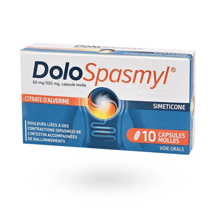Dolospasmyl 60 mg / 300 mg capsules – Antispasmodique douleurs digestives & ballonnements | Pharmacie en ligne