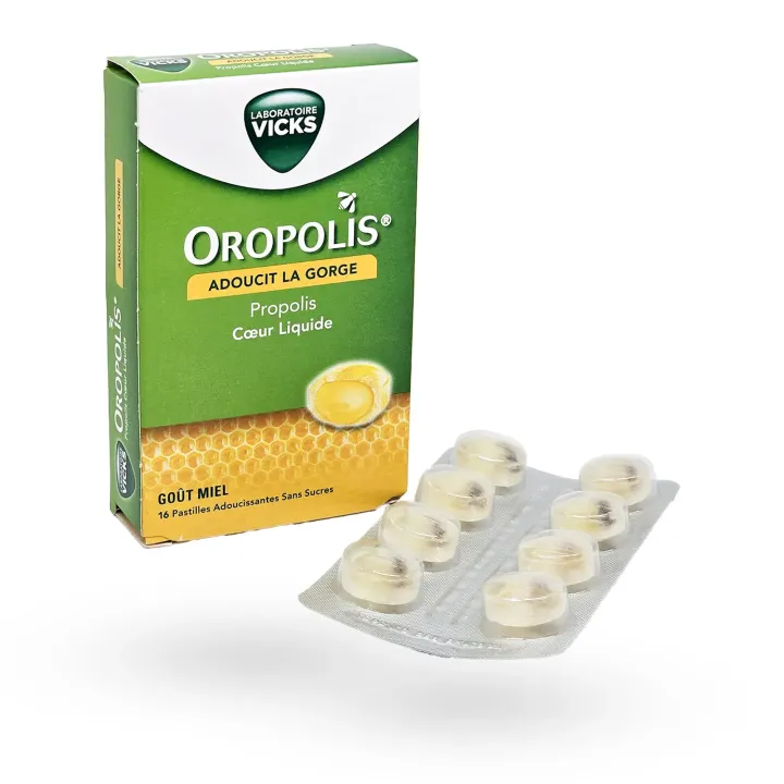 Oropolis Cœur Liquide Propolis miel Vicks – Pastilles gorge sans sucres | Pharmacie en ligne