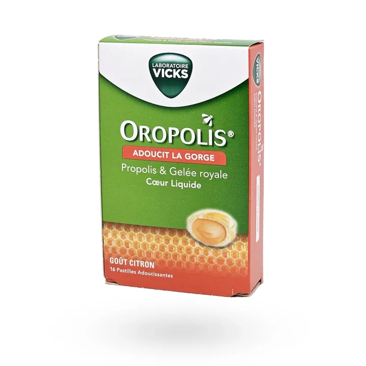 Oropolis Propolis & Gelée Royale goût citron Vicks – Pastilles gorge sans sucres | Pharmacie en ligne