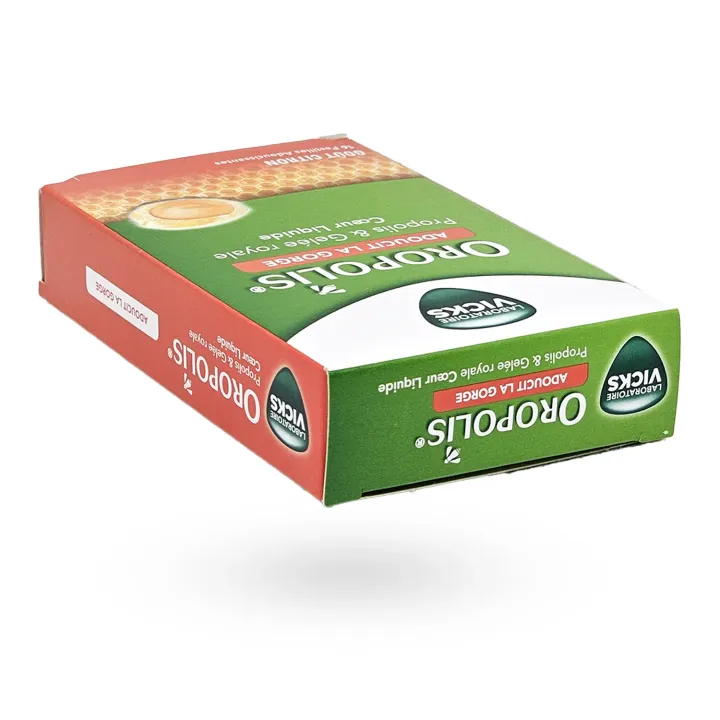 Oropolis Propolis & Gelée Royale goût citron Vicks – Pastilles gorge sans sucres | Pharmacie en ligne