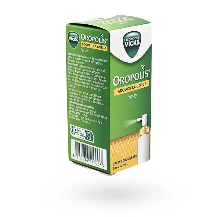 Oropolis spray adoucissant pour la gorge Vicks à la Propolis sans sucre 20 ml | Pharmacie en ligne