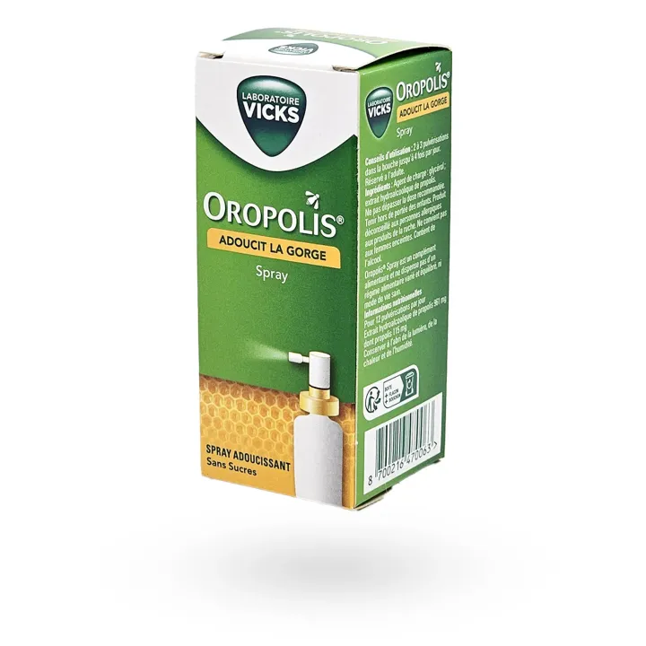 Oropolis spray adoucissant pour la gorge Vicks à la Propolis sans sucre 20 ml | Pharmacie en ligne