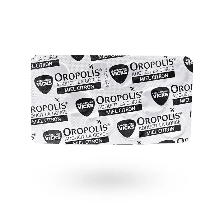 Oropolis Propolis miel citron sans sucres Vicks – Pastilles gorge dès 6 ans | Pharmacie en ligne