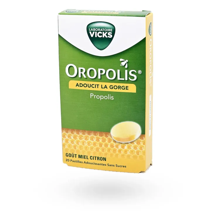 Oropolis Propolis miel citron sans sucres Vicks – Pastilles gorge dès 6 ans | Pharmacie en ligne
