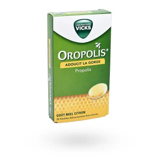 Oropolis Propolis pastilles miel citron sans sucres Vicks