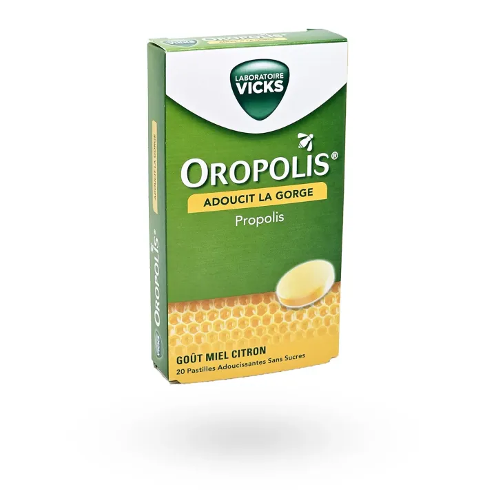 Oropolis Propolis pastilles miel citron sans sucres Vicks