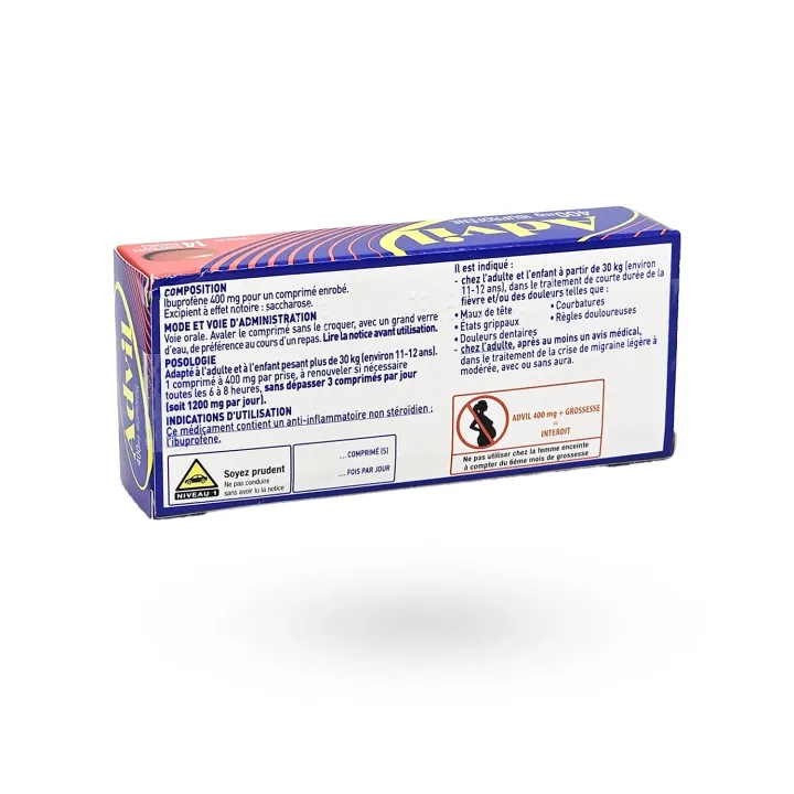 Advil 400 mg Ibuprofène – Douleurs, Fièvre, Migraine | Pharmacie en Ligne