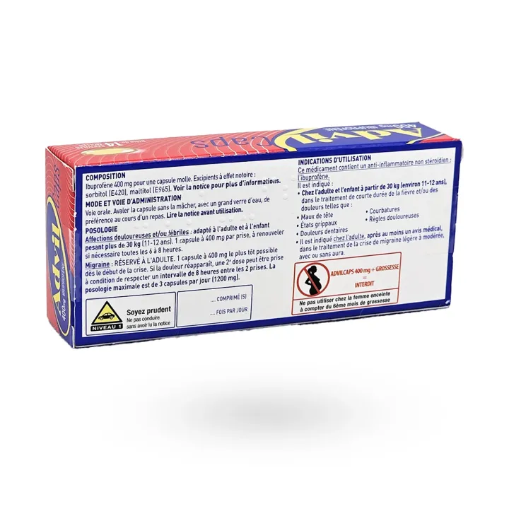 AdvilCaps 400 mg Ibuprofène – Douleurs & Fièvre | Pharmacie en Ligne