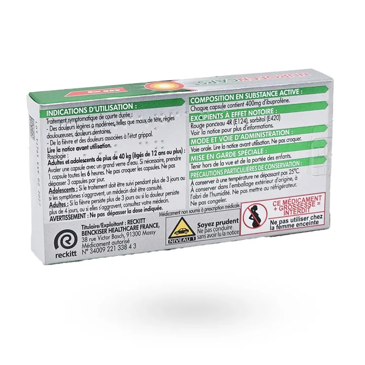 NurofenCaps 400 mg Ibuprofène – Douleurs et Fièvre | Pharmacie en Ligne