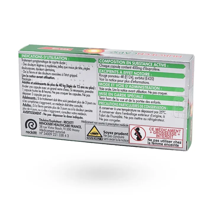 NurofenCaps 400 mg Ibuprofène – Douleurs et Fièvre | Pharmacie en Ligne