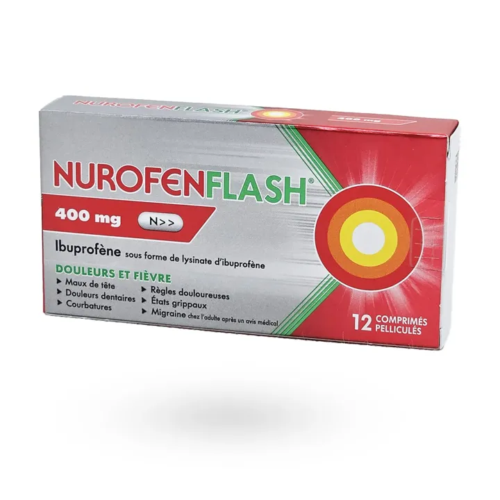 Nurofenflash Ibuprofène 400 mg – Action Rapide Douleurs et Fièvre | Pharmacie en Ligne