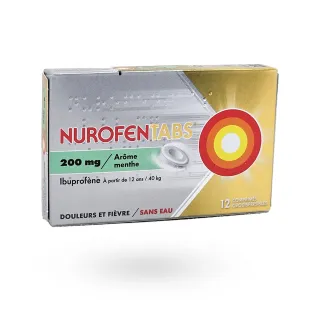 NurofenTabs 200 mg ibuprofène 12 comprimés orodispersibles menthe