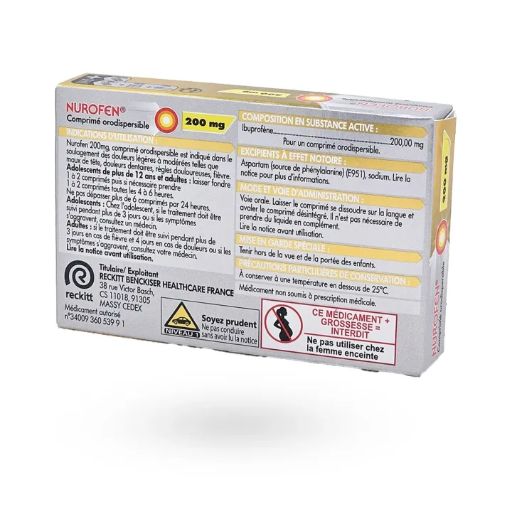 Nurofen 200 mg Orodispersible Goût Citron – Douleurs et Fièvre | Pharmacie en Ligne