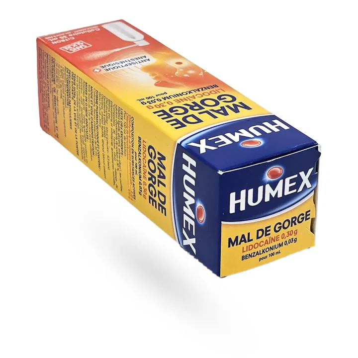 Humex Mal de Gorge Lidocaïne Collutoire Citron 35 ml | Pharmacie en ligne