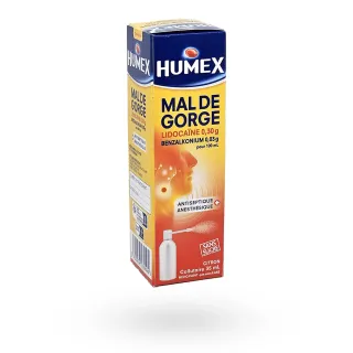 Humex mal de gorge Lidocaïne collutoire citron sans sucre 35 ml