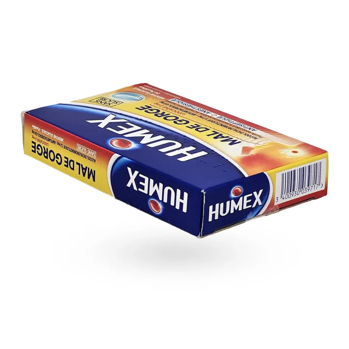 Humex Mal de Gorge Lidocaïne 2 mg Pastilles Menthe Sans Sucre | Pharmacie en ligne