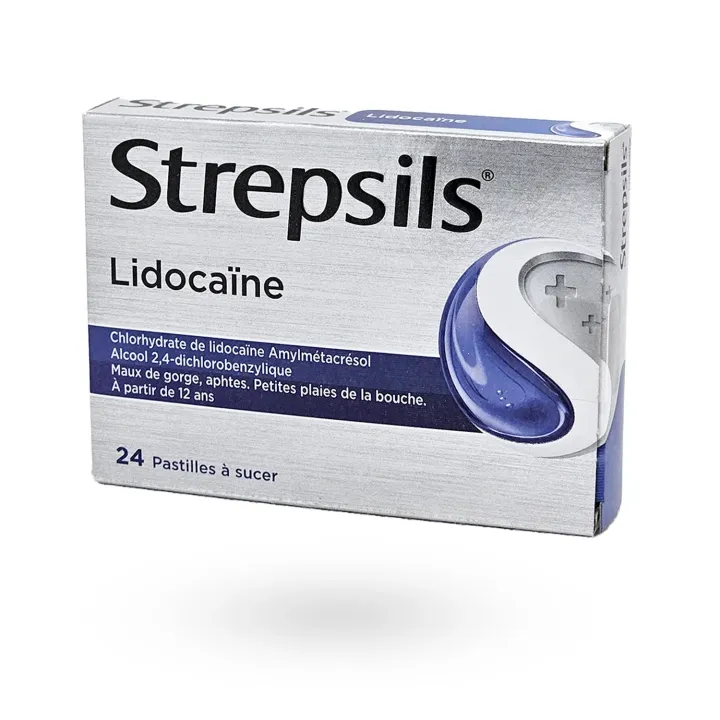 Strepsils lidocaïne maux de gorge aphtes 24 pastilles à sucer | Pharmacie en ligne