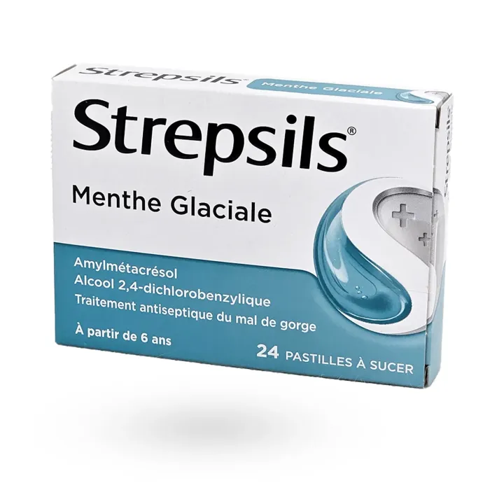 Strepsils menthe glaciale maux de gorge 24 pastilles à sucer | Pharmacie en ligne