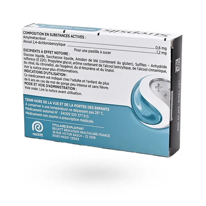 Strepsils menthe glaciale maux de gorge 24 pastilles à sucer | Pharmacie en ligne