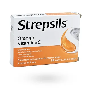 Strepsils Orange Vitamine C 24 pastilles à sucer