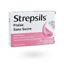 Strepsils Fraise sans sucre 24 pastilles à sucer