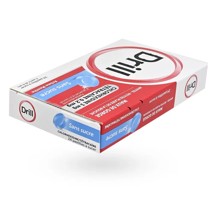 Drill Pastilles Sans Sucre – Maux de gorge et aphtes | Pharmacie en ligne
