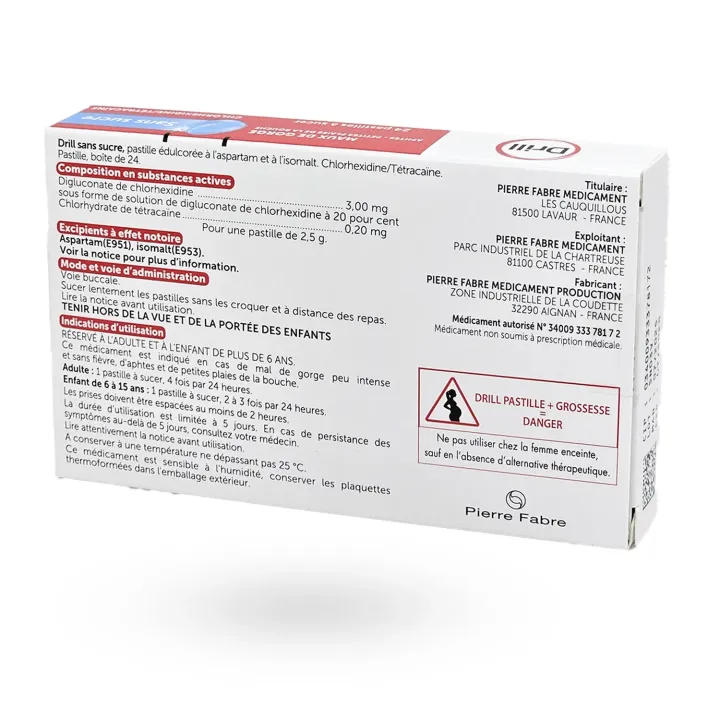 Drill Pastilles Sans Sucre – Maux de gorge et aphtes | Pharmacie en ligne