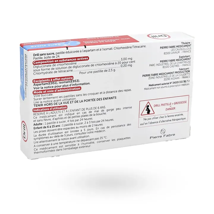 Drill Pastilles Sans Sucre – Maux de gorge et aphtes | Pharmacie en ligne