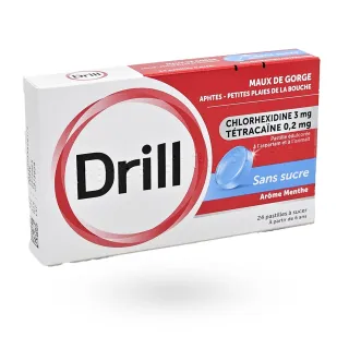 Pastilles Drill sans sucre 24 pastilles à sucer menthe
