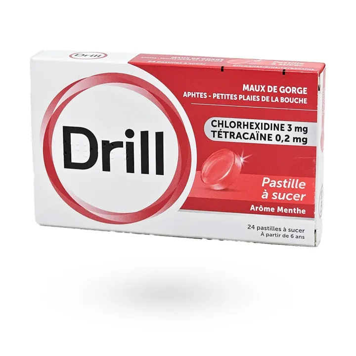 Drill Tétracaïne avec sucre – Pastilles maux de gorge | Pharmacie en ligne