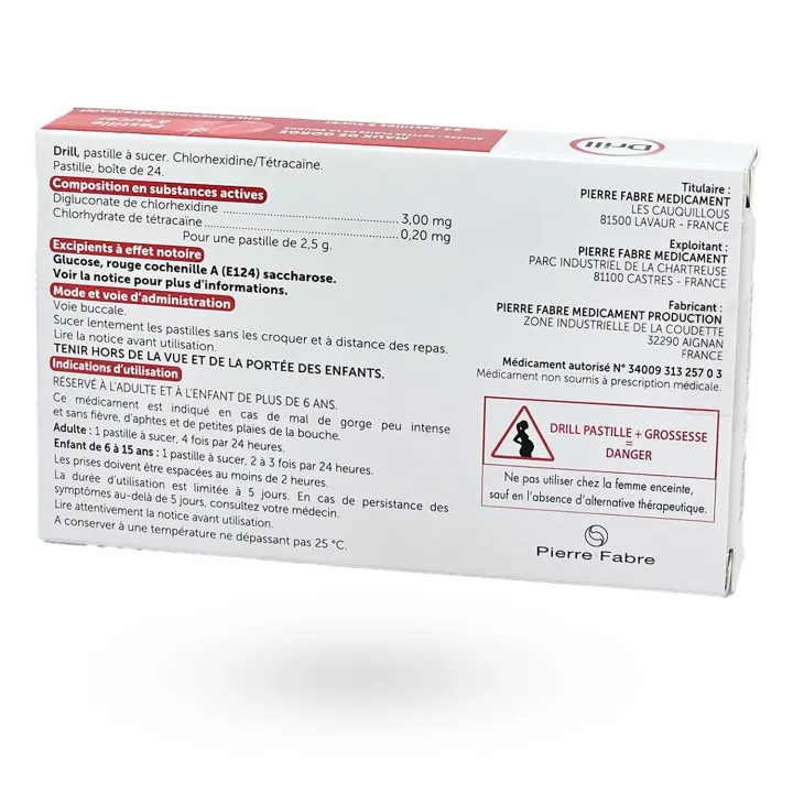Drill Tétracaïne avec sucre – Pastilles maux de gorge | Pharmacie en ligne