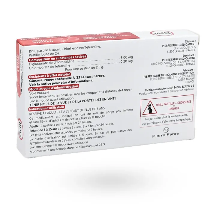 Drill Tétracaïne avec sucre – Pastilles maux de gorge | Pharmacie en ligne