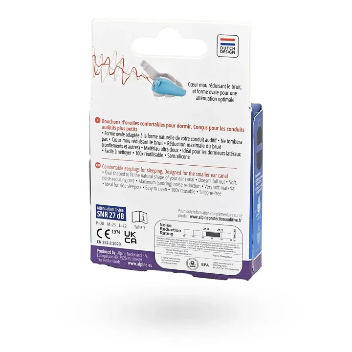 Alpine SleepDeep MINI taille S – Bouchons d’oreilles sommeil anti-bruit 27 dB | Pharmacie en ligne