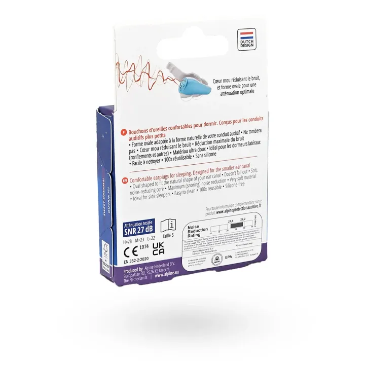 Alpine SleepDeep MINI taille S – Bouchons d’oreilles sommeil anti-bruit 27 dB | Pharmacie en ligne