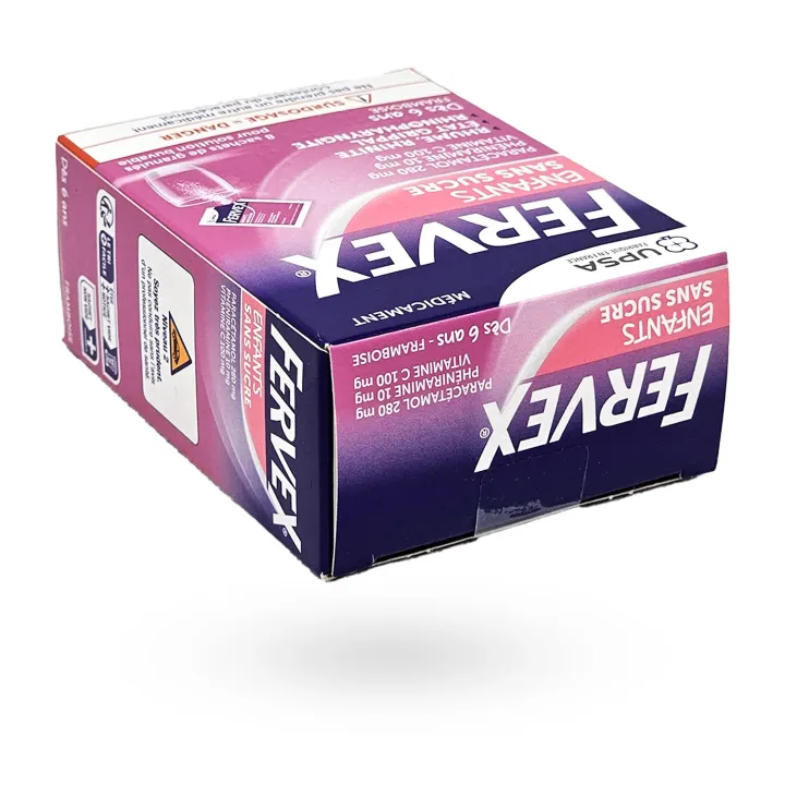 Fervex enfants sans sucre boite de 8 sachets granulés framboise | Pharmacie en ligne