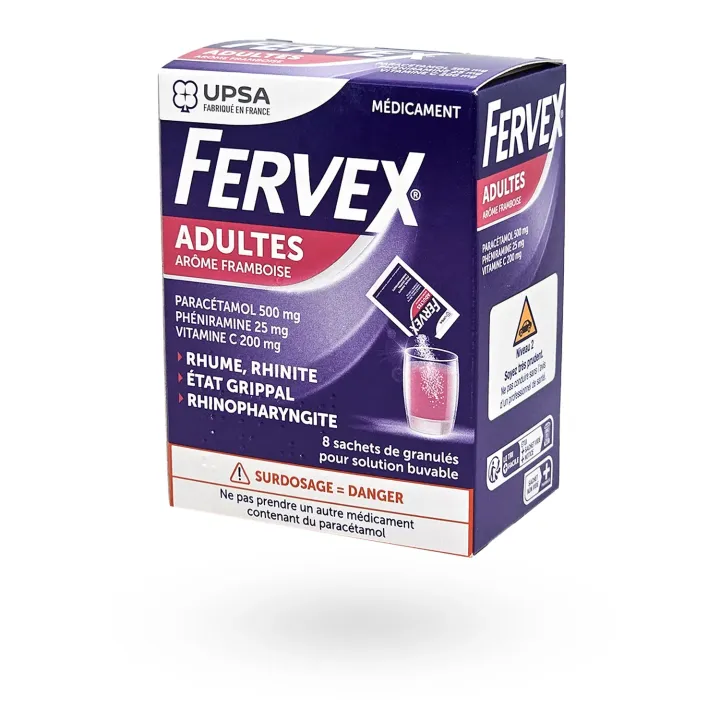 Fervex Adultes Framboise – Rhume, état grippal et fièvre | Pharmacie en ligne