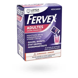 Fervex adultes framboise UPSA 8 sachets de granulés