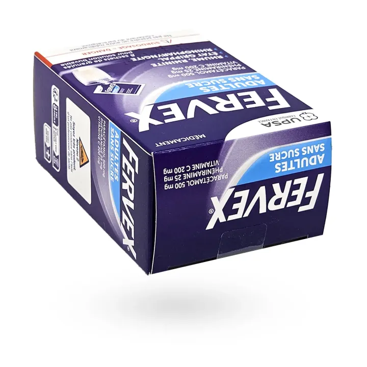 Fervex adultes sans sucre rhume état grippal 8 sachets | Pharmacie en ligne