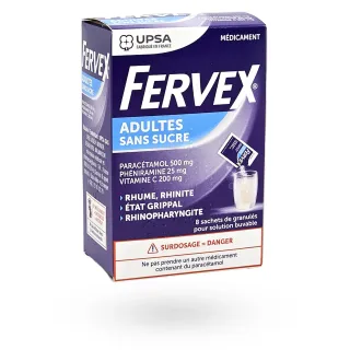 Fervex adultes sans sucre 8 sachets de granulés