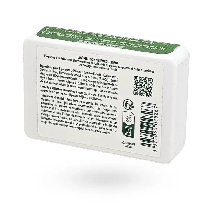 Libérill Gommes Enrouement Miel Citron Sans Sucre – Apaiser la gorge et la voix | Pharmacie en ligne