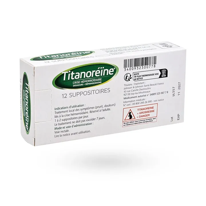 Titanoréïne Suppositoires – Traitement des hémorroïdes | Pharmacie en ligne