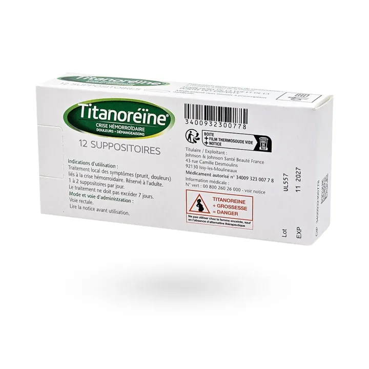 Titanoréïne Suppositoires – Traitement des hémorroïdes | Pharmacie en ligne