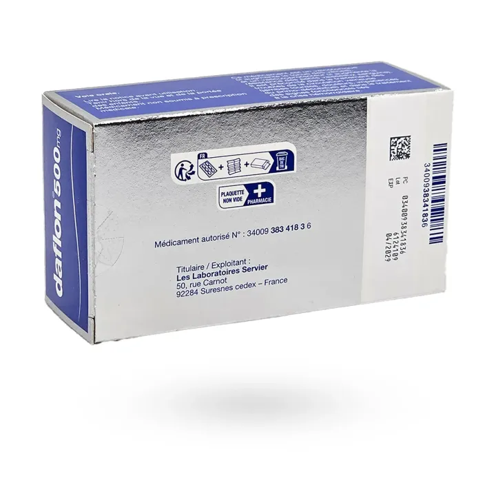 Daflon 500 mg 60 comprimés troubles veineux | Pharmacie en ligne