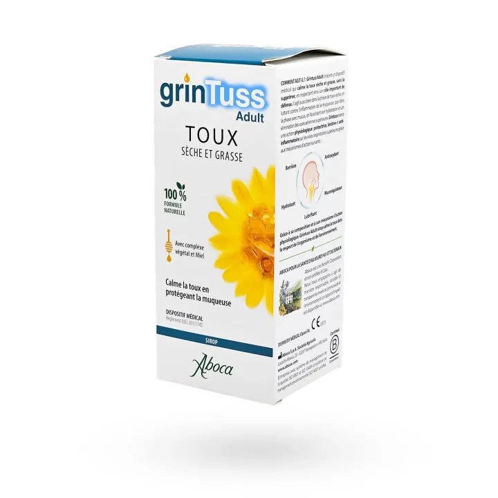 Grintuss Sirop Adultes – Sirop naturel contre la toux sèche et grasse 180 g | Pharmacie en ligne