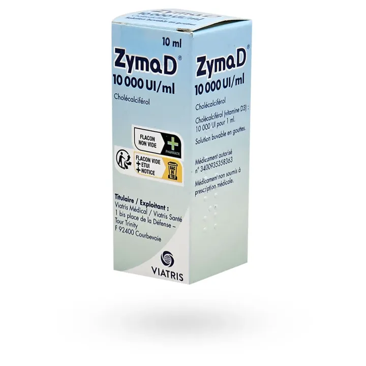 ZymaD 10000 Ul/ml flacon de 10 ml carences vitamines D | Pharmacie en ligne